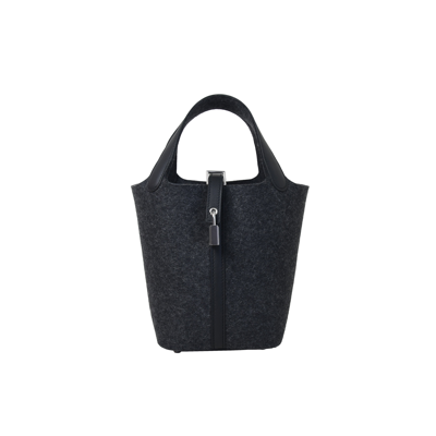 Pre-owned Hermes Picotin 18 Palladium Hardware Grey Cloth In Default Title