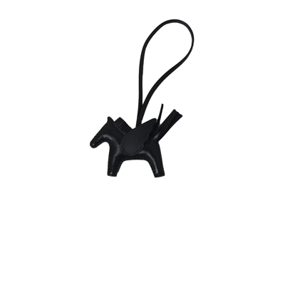 Pre-owned Hermes Rodeo Pegasus Pm Charm Black In Default Title