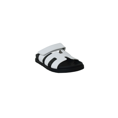 Pre-owned Hermes Sandals Black White In 35.5