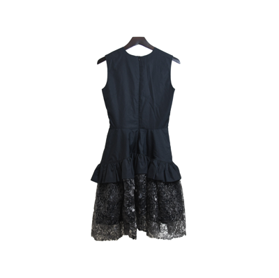 Jourden Ruffled Dress With Gathered Lace Pane Black In 37