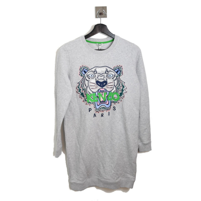 Kenzo Tiger Graphic Long Sleeve Sweat Shirt Gray In Xxl