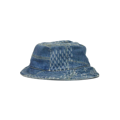 Pre-owned Louis Vuitton X Nigo Damier Giant Wave Monogram Hat Blue In 60