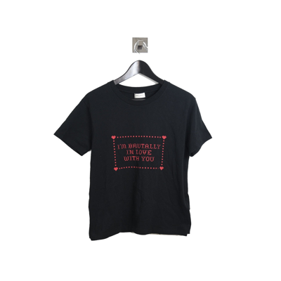 Saint Laurent Brutally In Love Women's Tee Black In Xxl