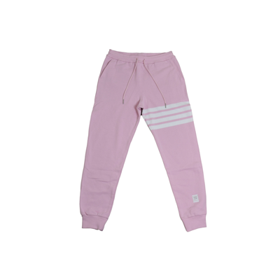 Thom Browne Classic Sweatpants In Classic Loop Back W/engineered 4 Bar Light Pink In 44