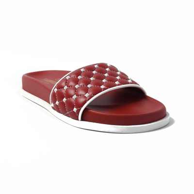 Valentino Garavani Valentino Quilted Studded Slider Red In Us 16