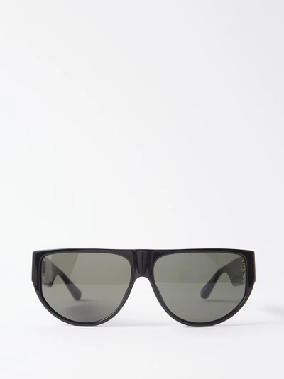 Linda Farrow Elodie Flat-top Acetate Sunglasses In Black