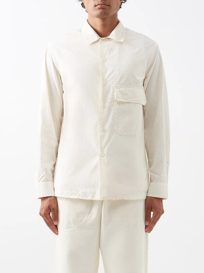 Barena Venezia 'zizola' Flap Chest Pocket Detail Cotton Button Up Shirt In White