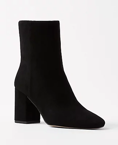 Ann Taylor North Suede Booties In Black