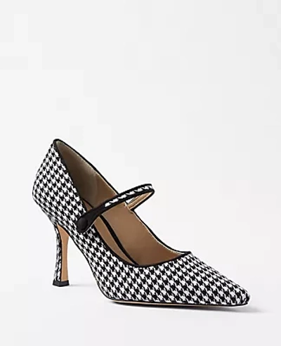 Ann Taylor Houndstooth Mary Jane Pumps In Black