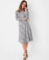 ANN TAYLOR PETITE PLAID MIDI DRESS