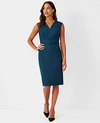 ANN TAYLOR THE PETITE WRAP BELTED SHEATH DRESS IN AIRY WOOL BLEND