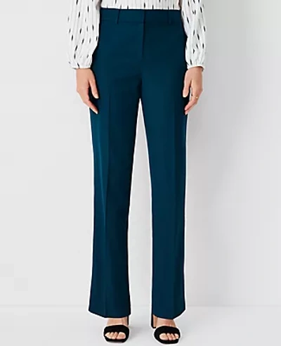 Ann Taylor The Straight Pant In Airy Wool Blend - Curvy Fit In Ominous Teal