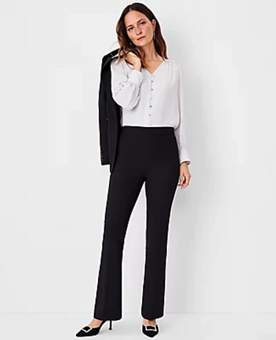 Ann Taylor The Petite High Waist Side Zip Trouser Pant In Black