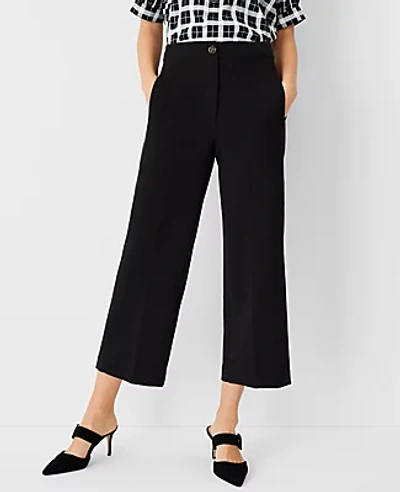 Ann Taylor The Petite High Waist Wide Leg Crop Pant In Black