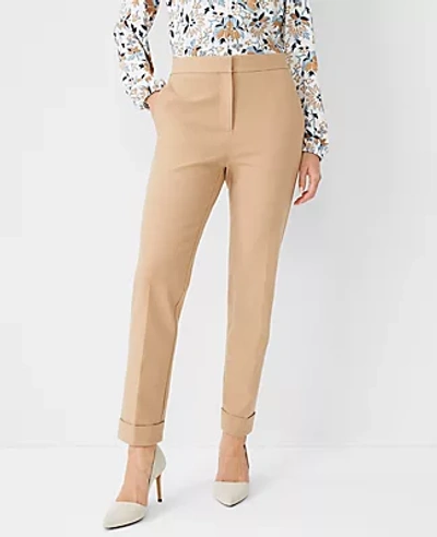 Ann Taylor The Petite High Waist Ankle Pant - Curvy Fit In Cappuccino Tan