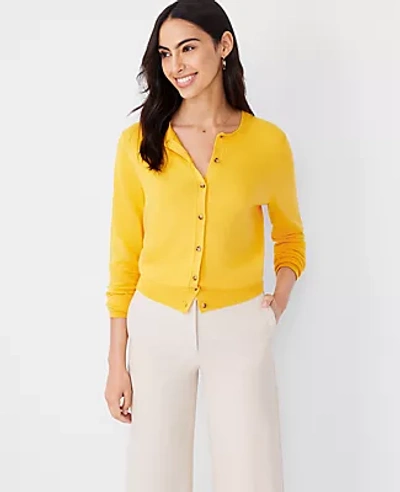 Ann Taylor Petite Modern Ann Cardigan In Desert Yellow