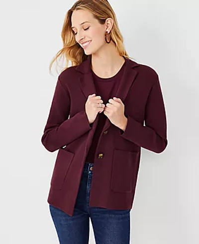 Ann Taylor Petite Sweater Blazer In Plum Rose ModeSens
