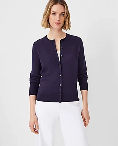 Ann Taylor Petite Modern Ann Cardigan In Night Sky