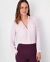 Ann Taylor Camp Shirt In Lilac Bloom