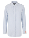 Golden Goose Striped Boyfriend Button-front Shirt In Multi