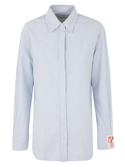 Golden Goose Deluxe Brand Striped Button Shirt In White