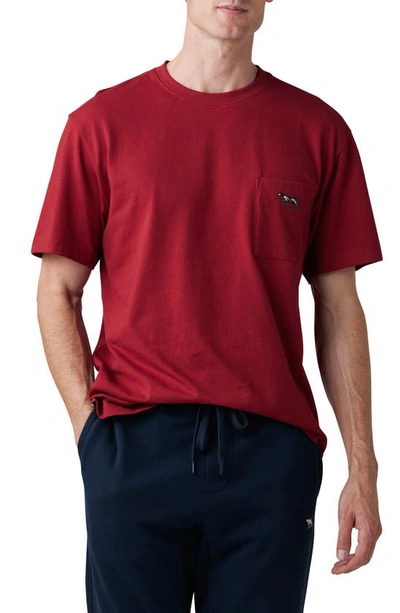 Rodd & Gunn Hamilton Burn Cotton Crewneck Pocket T-shirt In Crimson