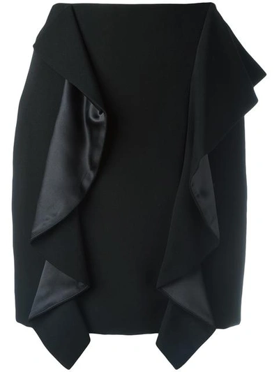 Givenchy Ruffle-detail Wool Mini Skirt In Black