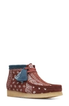 Clarks Wallabee Boot In Brick Paisley