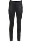 GIUSEPPE DI MORABITO BLACK LEGGINGS PANTS IN STRETCH FABRIC WITH ALLOVER CRYSTALS EMBELLISHMENT GIUSEPPE DI MORABITO WOMA