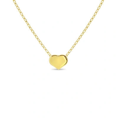 Pre-owned In Season Jewelry Tiny Puffed Heart Chain 16" Kids/teen Necklace - 14k Gold