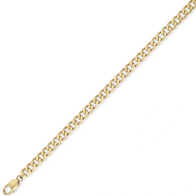 Pre-owned Jewelco London 9ct Gold Curb Pendant Chain Bracelet 4.3mm Gauge 8.25 Inch