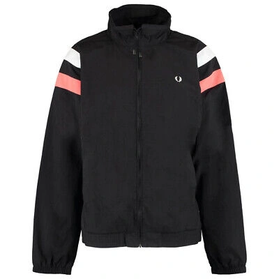 Pre-owned Fred Perry Colourblock Shell Black Jacket