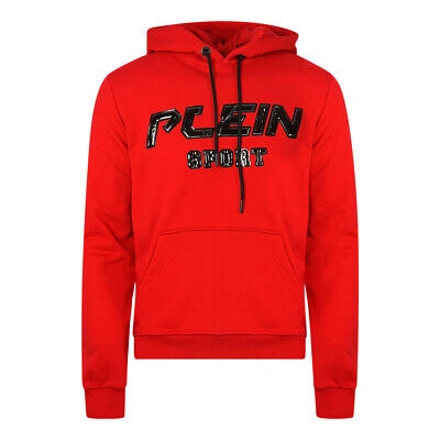 Pre-owned Philipp Plein Sport Black Logo Red Hoodie