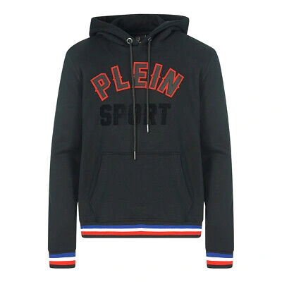 Pre-owned Philipp Plein Sport Black 3d Logo Black Hoodie