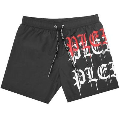 Pre-owned Philipp Plein Melting Logos Black Swim Shorts