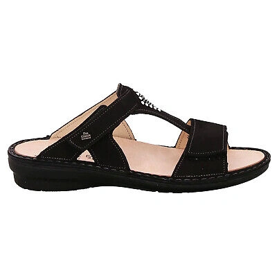 Pre-owned Finn Comfort Womens Sandals Verin Hook-and-loop Open-back Nubuck Leather