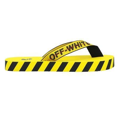 Pre-owned Off-white Off White Industrial Tape Logo Yellow Sandals