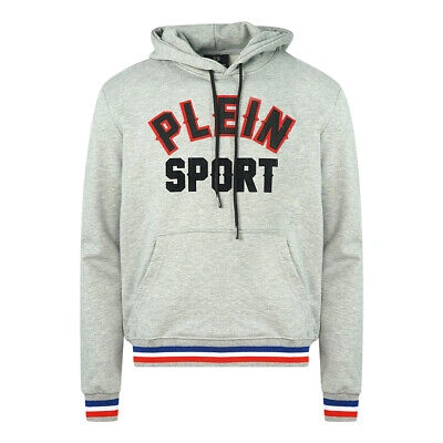 Pre-owned Philipp Plein Sport Black 3d Logo Grey Hoodie