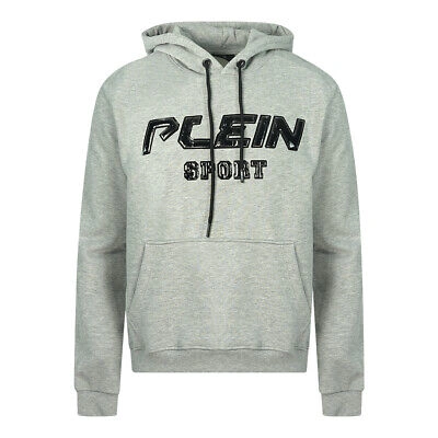 Pre-owned Philipp Plein Sport Black Logo Grey Hoodie