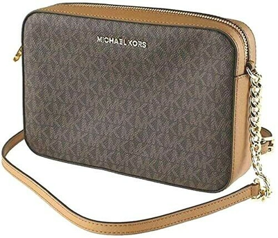 Pre-owned Michael Kors Women Leather Crossbody Handbag Purse Shoulder Messenger Bag Brown