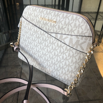 Pre-owned Michael Kors Women Crossbody Bag Purse Messenger Handbag Tote Shoulder Vanilla