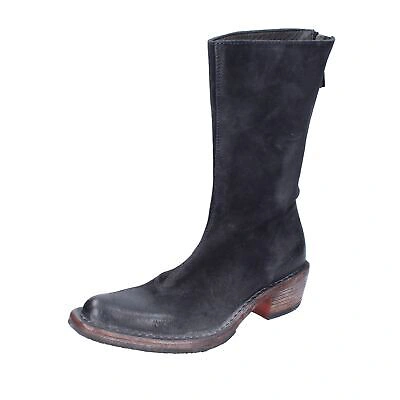 Pre-owned Moma Women's Shoes  4 (eu 37) Boots Blue Suede Bh983-37