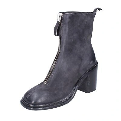 Pre-owned Moma Women's Shoes  4 (eu 37) Ankle Boots Grey Suede Bh952-37