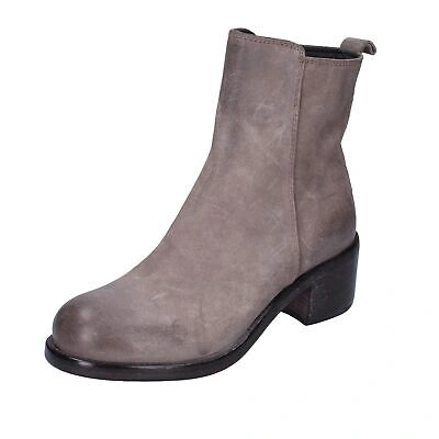 Pre-owned Moma Women's Shoes  4 (eu 37) Ankle Boots Grey Suede Bg631-37