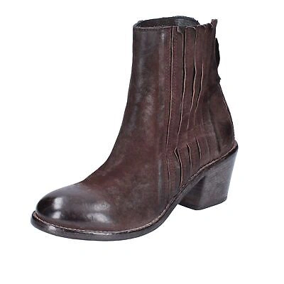 Pre-owned Moma Women's Shoes  4 (eu 37) Ankle Boots Brown Suede Bj213-37