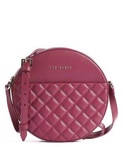 Pre-owned Ted Baker Cirus Quilted Circle Small Crossbody Bag Dark Red