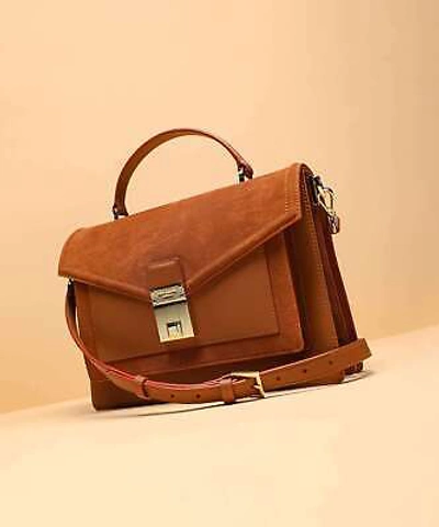 Pre-owned Ted Baker Kimmbas Luggage Lock Medium Satchel Bag In Brown