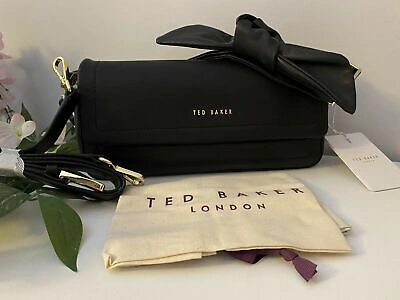 Pre-owned Ted Baker Sinitaa Soft Knotted Shoulder Bag Black