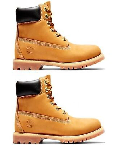 Pre-owned Timberland 6" Waterproof Womens Boots Femmes Shoes Hiking Boots Lace Up Wheat