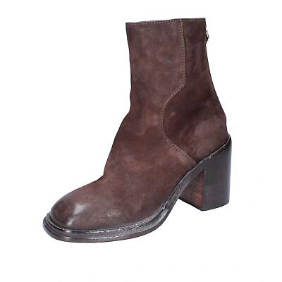 Pre-owned Moma Women's Shoes  4 (eu 37) Ankle Boots Brown Suede Bh955-37